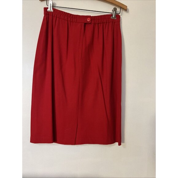 Vintage Red Gold Joseph Ribkoff Skirt and Jacket Suit Set Size 10 - Picture 6 of 14